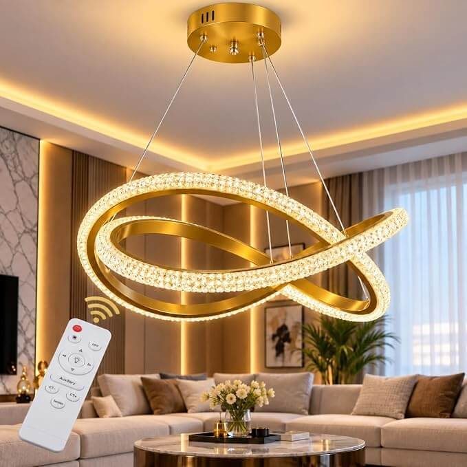 نجفة ليد مودرن أكريليك بتصميم إنفينيتي – 3 ألوان إضاءة – ريموت تحكم – إمكانية التحكم في شدة الإضاءة